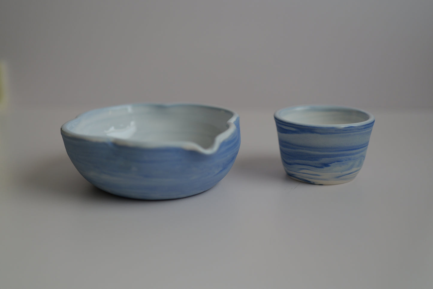 Blue and White mixed Porcelain Matcha Bowl & cup set